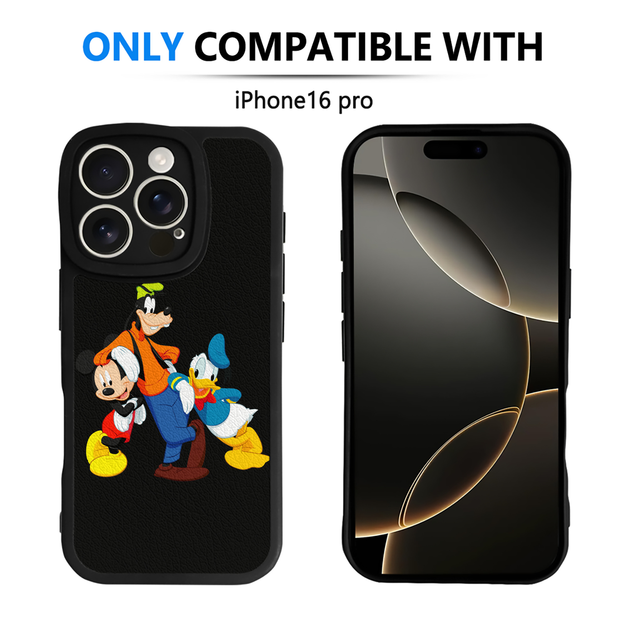 （画像用） ミッキーマウス Mickey Mouse 【iPhone 16シリーズ対応】シリコンスマホケース（レザー調） 材質：シリコン